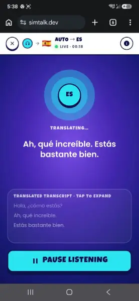 Simtalk live listening translation